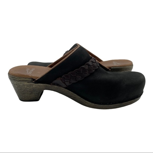 Dansko Black Melanie Nubuck Clog Size 40 - Picture 5 of 14